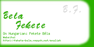 bela fekete business card