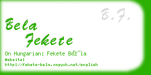 bela fekete business card